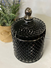 Load image into Gallery viewer, Deluxe Royal Black Geo With Silver Trim Candle 500ml