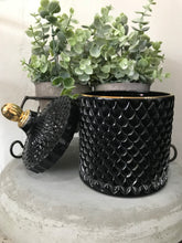 Load image into Gallery viewer, Deluxe Black Geo Candle 500ml with Gold Trim