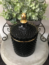 Load image into Gallery viewer, Deluxe Black Geo Candle 500ml with Gold Trim