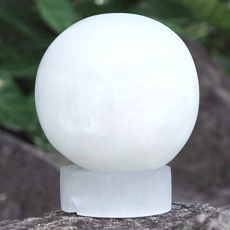 Selenite sphere deals lamp