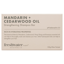 Load image into Gallery viewer, Mandarin &amp; Cedarwood Oil Strengthening Shampoo Bar 100g
