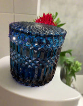 Load image into Gallery viewer, Blue Mandala Glass Soy Candle

