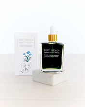 Load image into Gallery viewer, Bopo Women Aurora Organic Night Oil with packaging, nourishing facial elixir featuring lavender and blue tansy oils.
