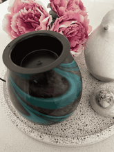 Load image into Gallery viewer, Close-up of Giselle Glass Electric Wax Melt Warmer with soft light and elegant glass design – Natural Soy Creations
