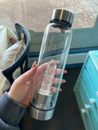 Clear Quartz Crystal Infused Water Bottle